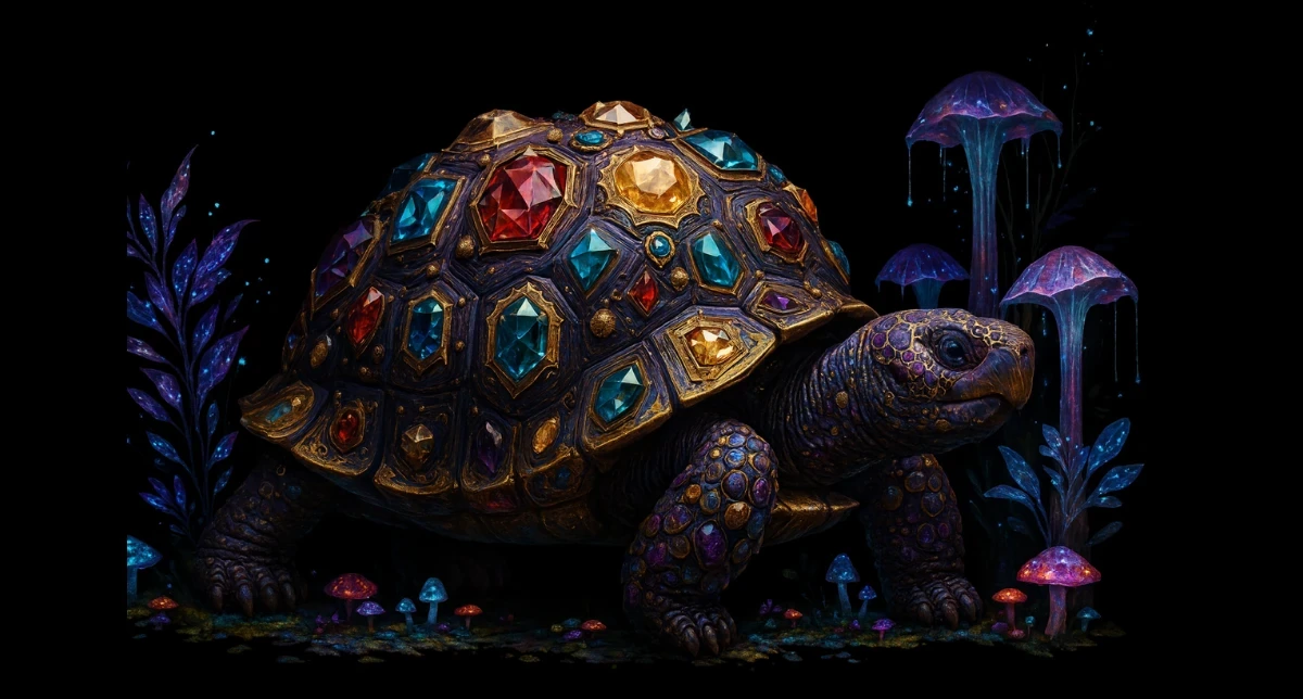A visual interpretation of the jewelled tortoise in Against Nature